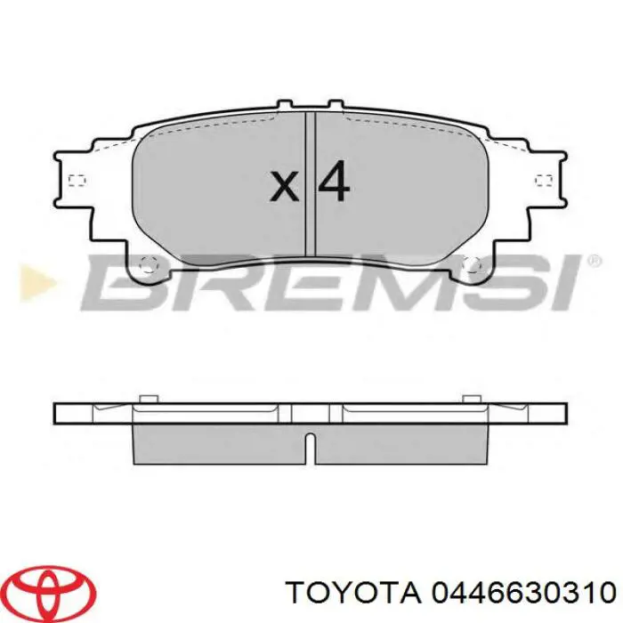 0446630310 Toyota Колодки гальмівні задні, дискові