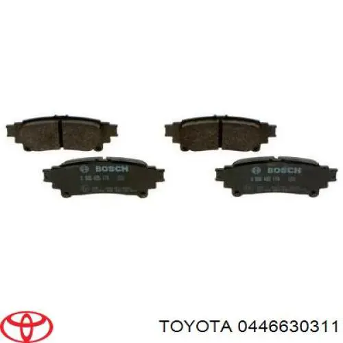 Задні гальмівні колодки 0446630311 Toyota