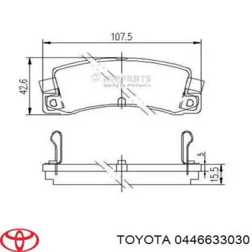 Купити 0446633030 Toyota Задні колодки