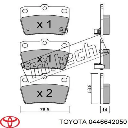Задні гальмівні колодки Toyota 0446642050 ціна, від 14.25 USD
