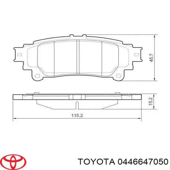Задні гальмівні колодки 0446647050 Toyota