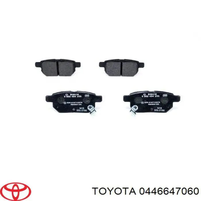 Колодки гальмові задні, дискові 0446647060 Toyota