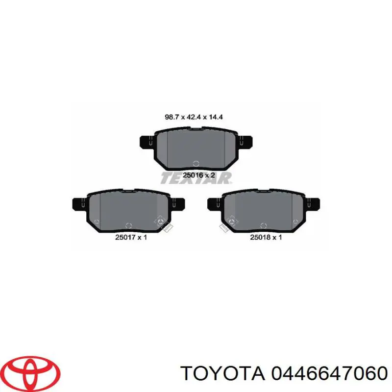 0446647060 Toyota Колодки гальмівні задні, дискові