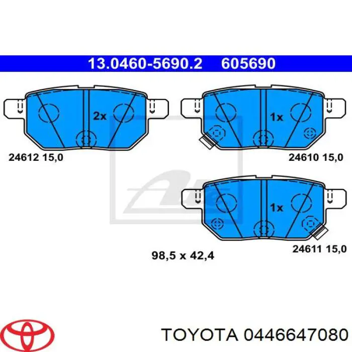 Купити 0446647080 Toyota Задні колодки