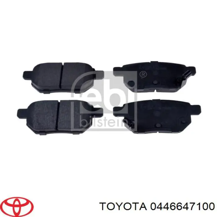 0446647100 Toyota колодки гальмові задні, дискові