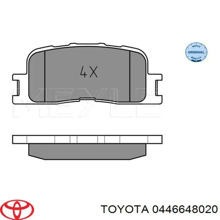 Купити 0446648020 Toyota Задні колодки