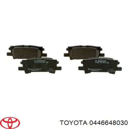 Задні гальмівні колодки 0446648030 Toyota