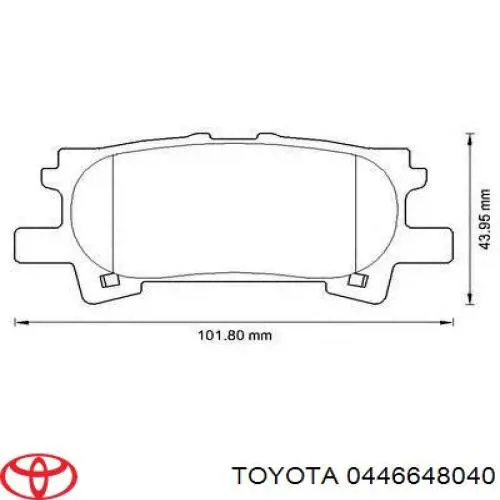 Задні гальмівні колодки 0446648040 Toyota