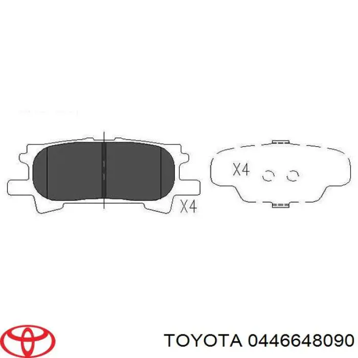 Задні гальмівні колодки Toyota 0446648090 ціна, від 20.34 USD