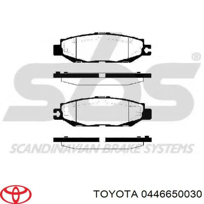 0446650030 Toyota Колодки гальмівні задні, дискові