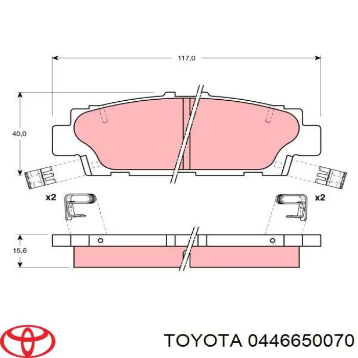 Задні гальмівні колодки Toyota 0446650070 ціна, від 17.76 USD