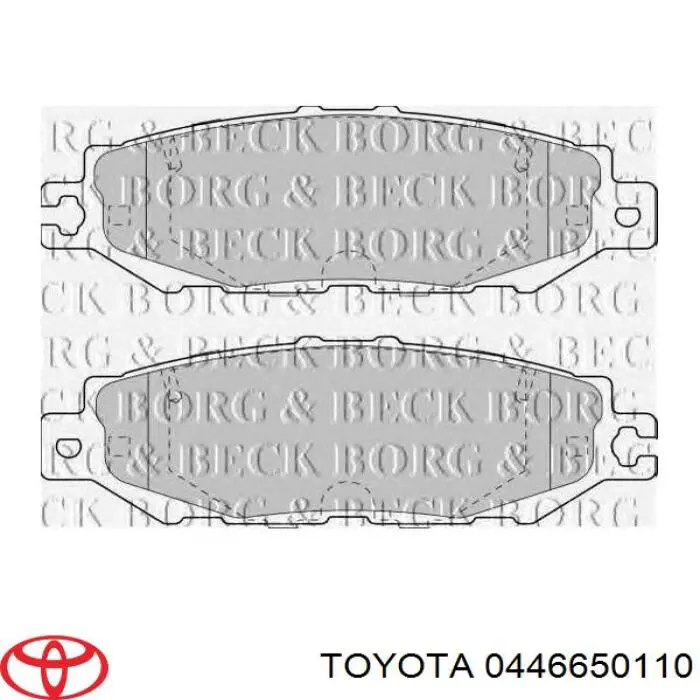 0446650110 Toyota Колодки гальмівні задні, дискові