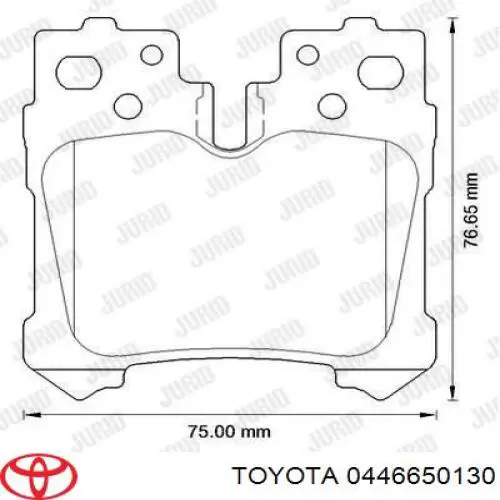 Задні гальмівні колодки 0446650130 Toyota