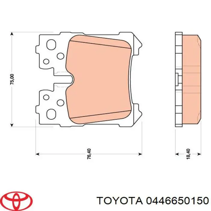 Колодки гальмові задні, дискові 0446650150 Toyota