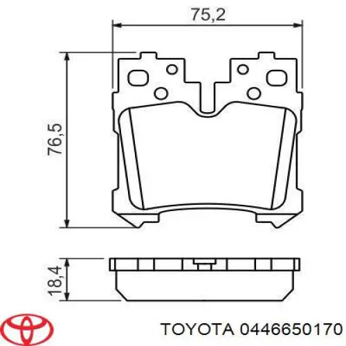 0446650170 Toyota Колодки гальмівні задні, дискові