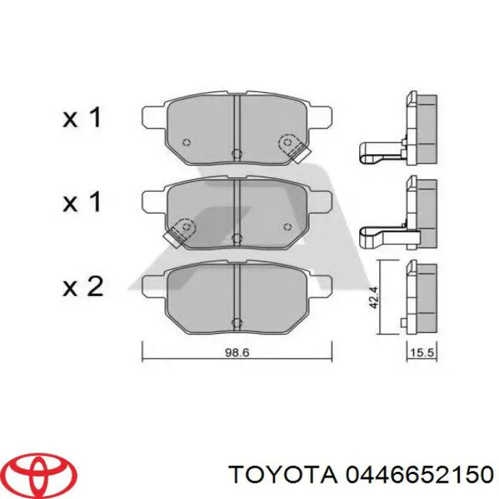 Задні дискові колодки Toyota 0446652150