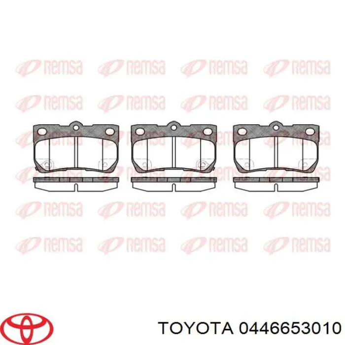 Задні гальмівні колодки 0446653010 Toyota
