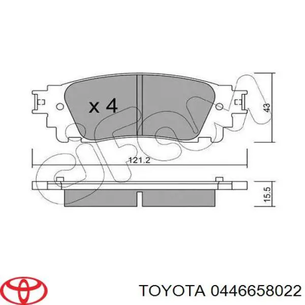 Задні гальмівні колодки Toyota 0446658022 ціна, від 29.34 USD