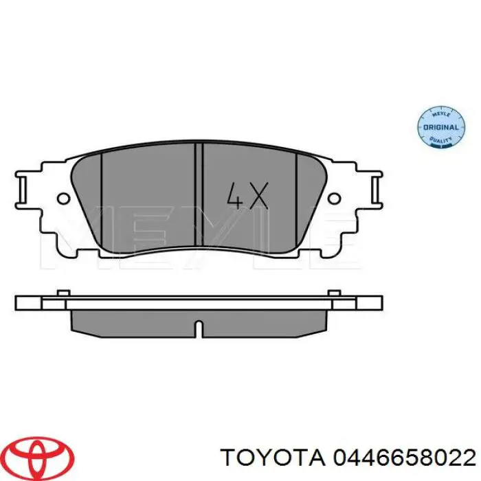 0446658022 Toyota Колодки гальмівні задні, дискові
