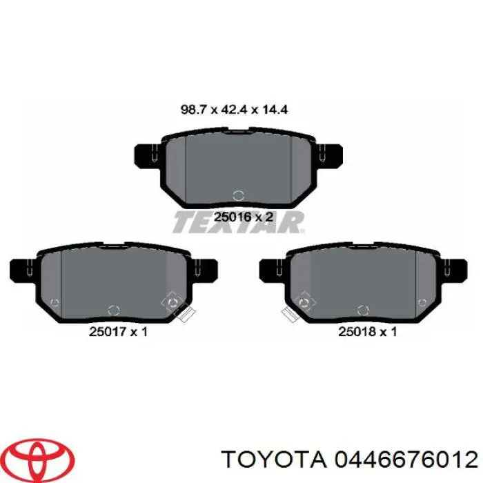 Купити 0446676012 Toyota Задні колодки