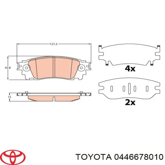 0446678010 Toyota Колодки гальмівні задні, дискові