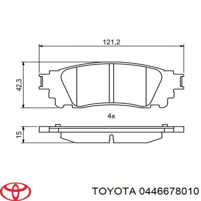 Задні гальмівні колодки Toyota 0446678010 ціна, від 29.06 USD