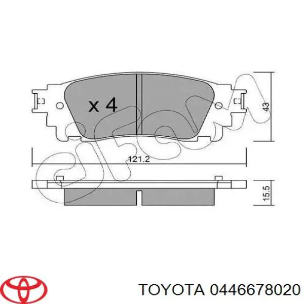 Задні гальмівні колодки Toyota 0446678020 ціна, від 40.29 USD