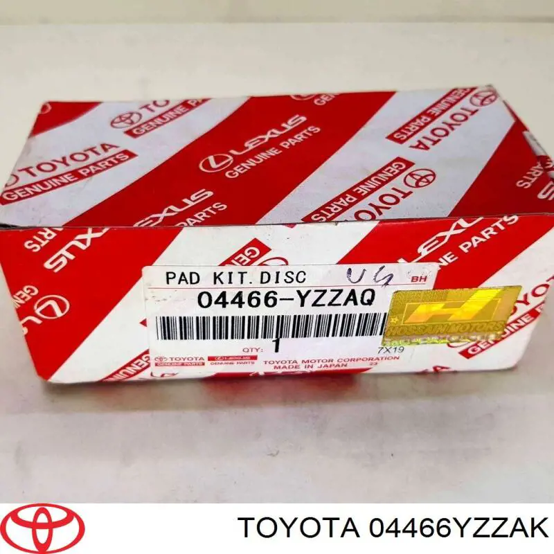 04466YZZAK Toyota колодки гальмові задні, дискові