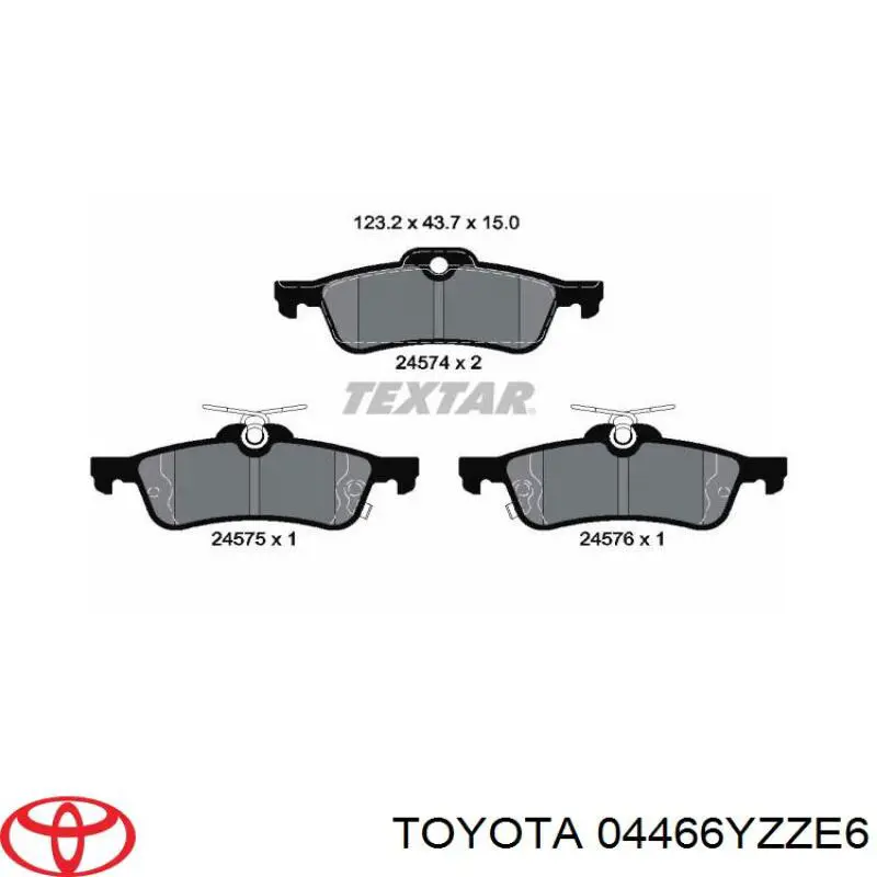 Купити 04466YZZE6 Toyota Задні колодки