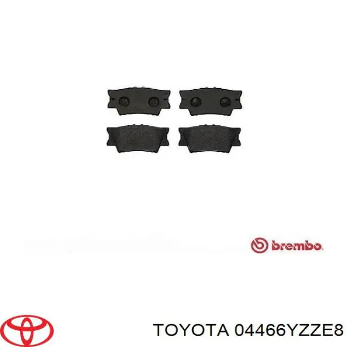 04466YZZE8 Toyota колодки гальмові задні, дискові