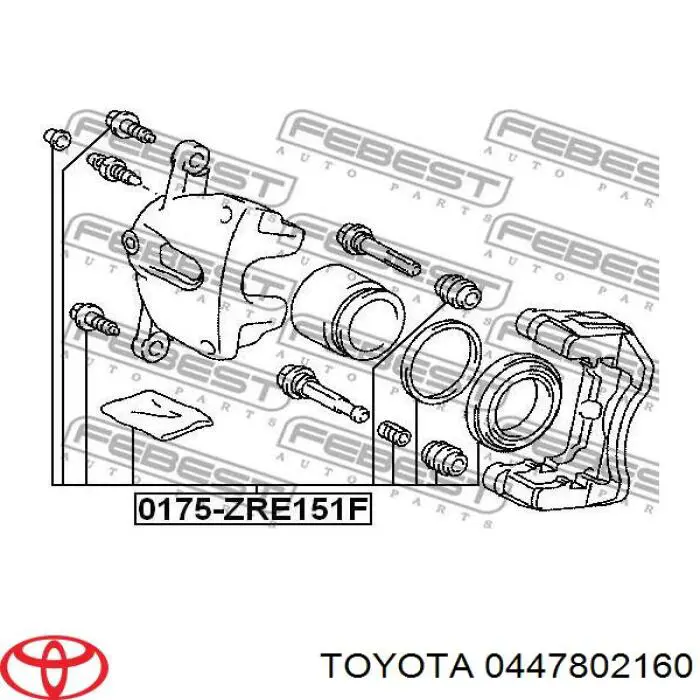 0447802160 Toyota ремкомплект супорту гальмівного переднього