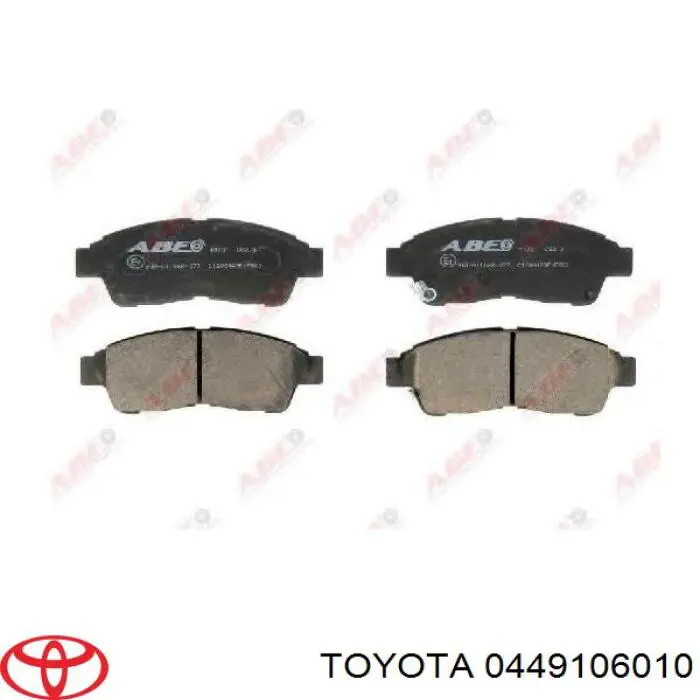 0449106010 Toyota колодки гальмівні передні, дискові