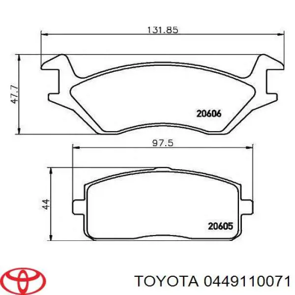 Купити 0446510030 Toyota Колодки гальмівні передні, дискові
