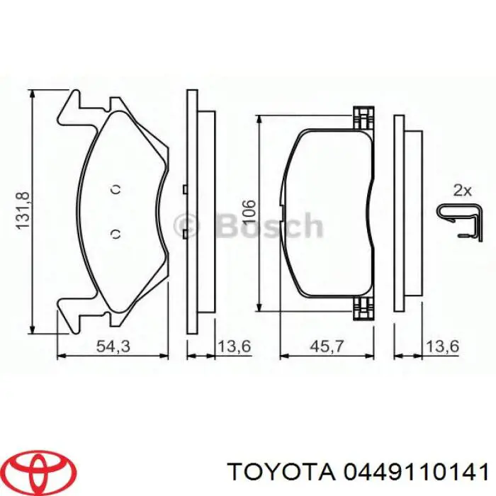 Купити 0449110141 Toyota Колодки гальмівні передні, дискові