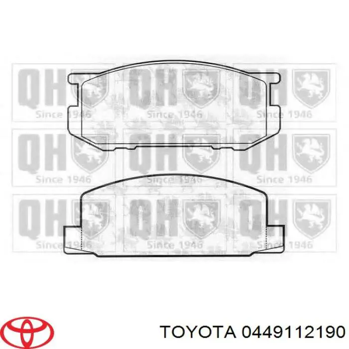 0449112190 Toyota колодки гальмівні передні, дискові