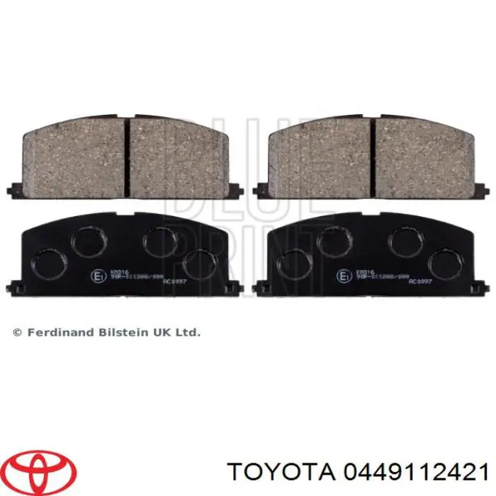0449112421 Toyota колодки гальмівні передні, дискові