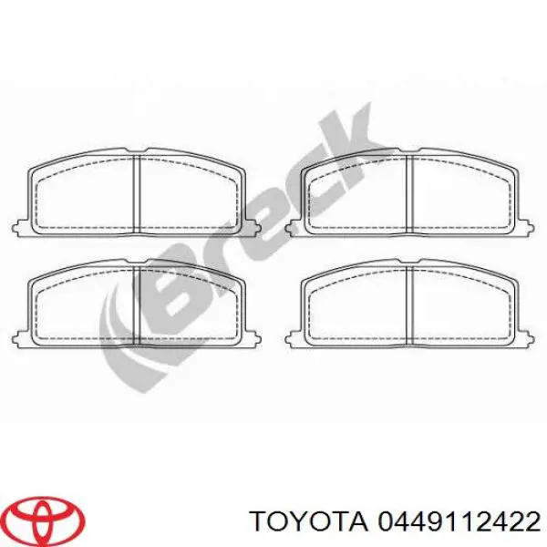 Передні тормозні колодки 0449112422 Toyota