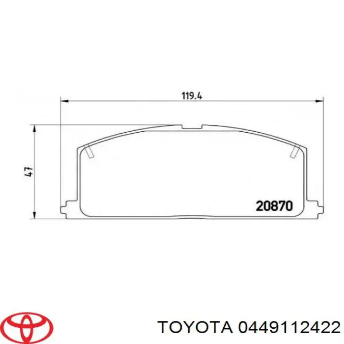 Купити 0449112422 Toyota Колодки гальмівні передні, дискові