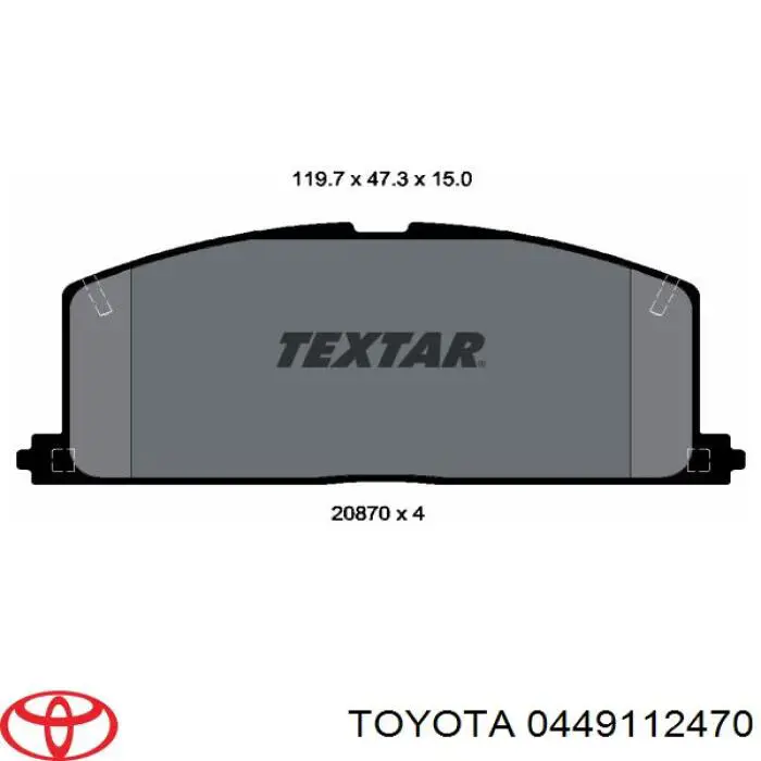 0449112470 Toyota колодки гальмівні передні, дискові