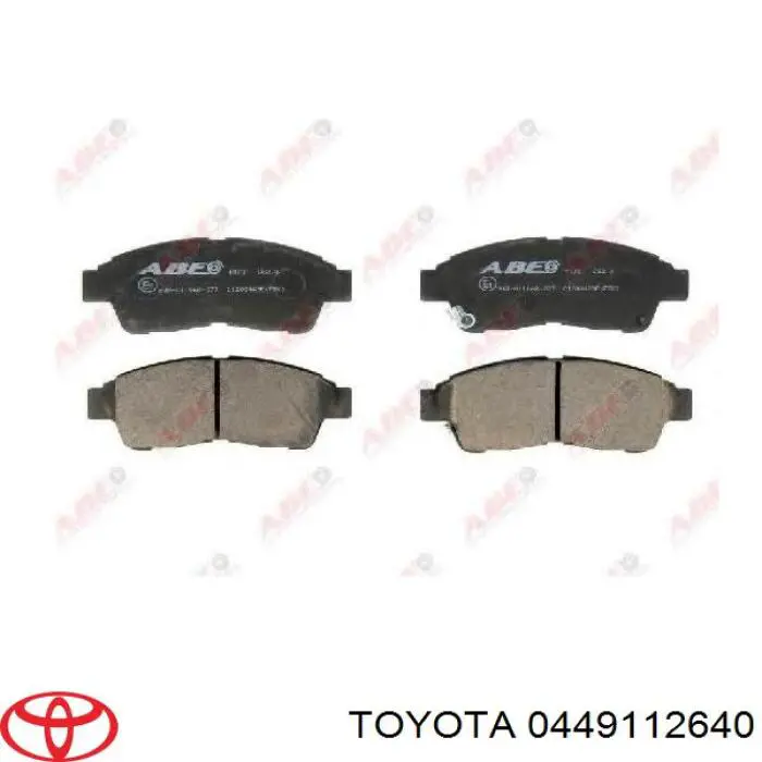 0449112640 Toyota колодки гальмівні передні, дискові