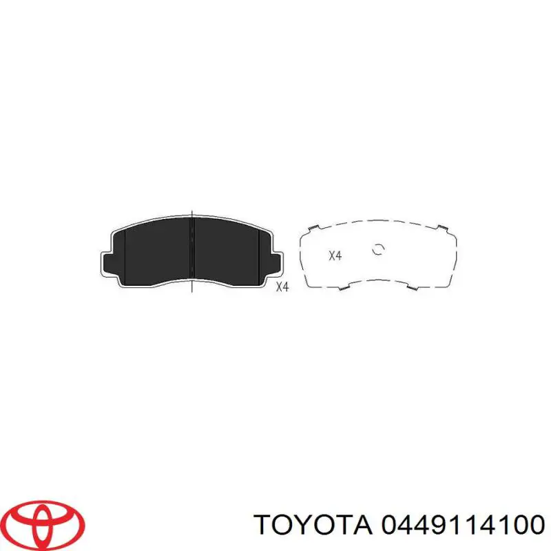 Колодки гальмівні передні, дискові 0449114100 Toyota