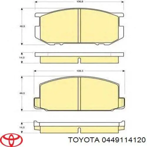 0449114120 Toyota Передні гальмівні колодки