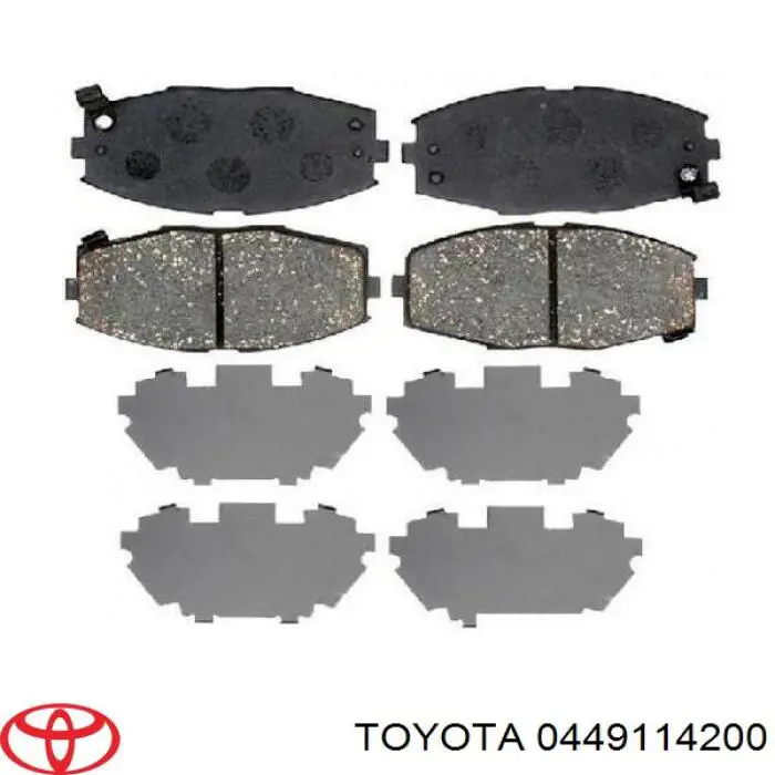 Колодки гальмівні передні, дискові 0449114200 Toyota