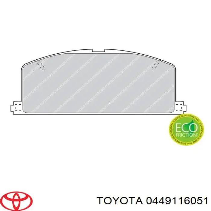 0449116051 Toyota колодки гальмівні передні, дискові