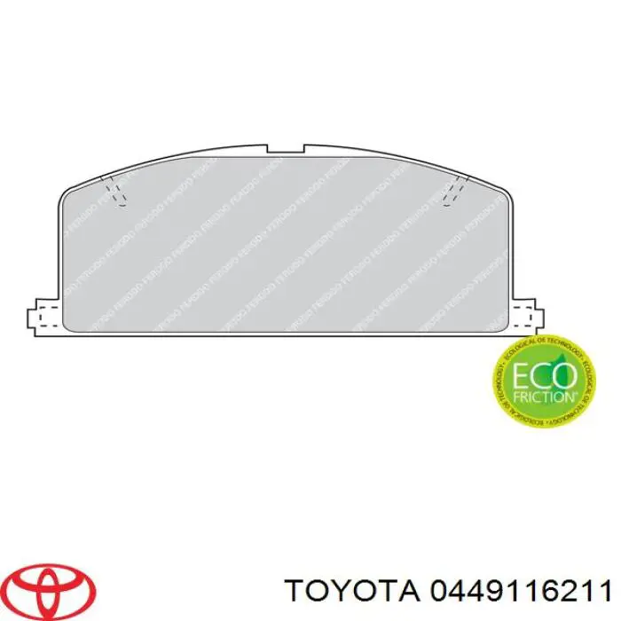0449116211 Toyota колодки гальмівні передні, дискові
