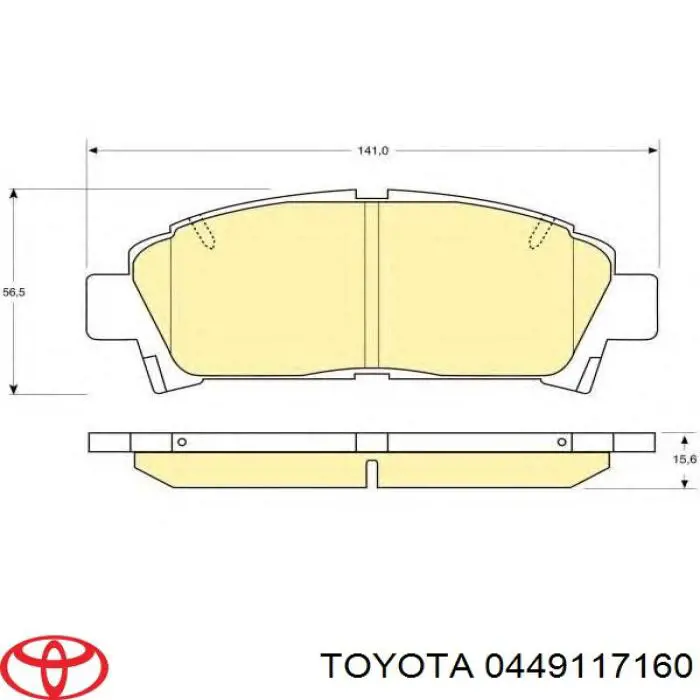 Передні тормозні колодки 0449117160 Toyota