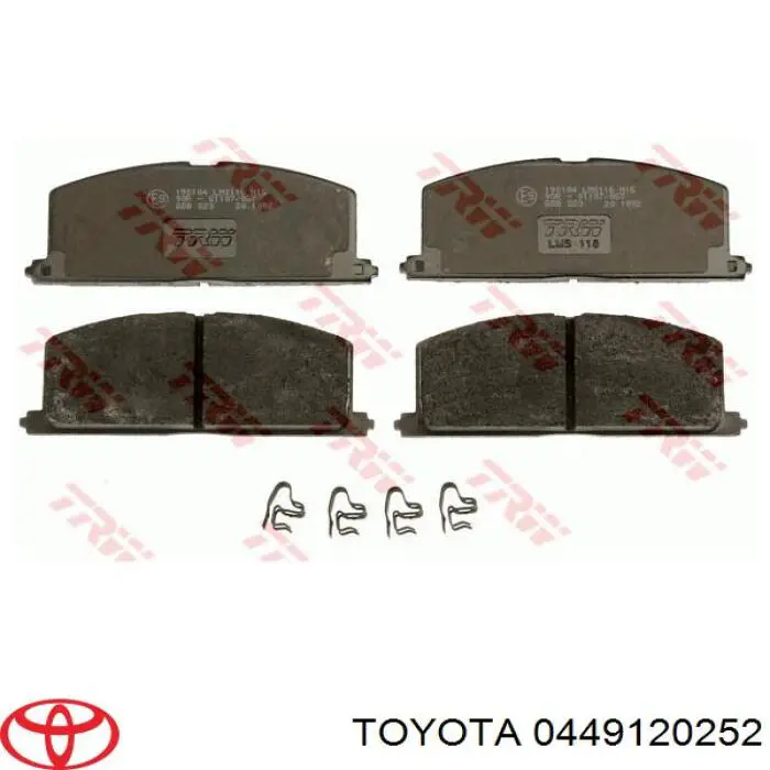 0449120252 Toyota колодки гальмівні передні, дискові