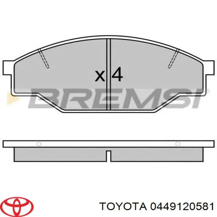 Тормозні колодки Toyota 0449120581