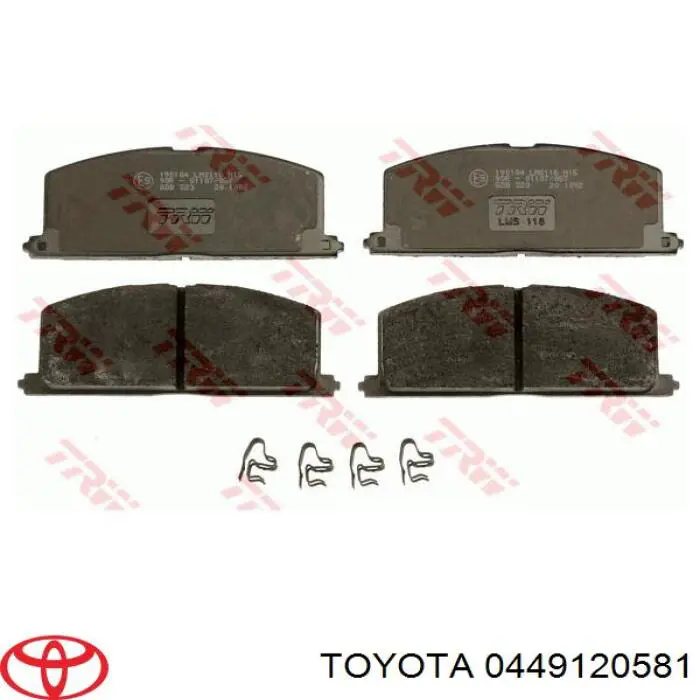 Купити 0449120581 Toyota Колодки гальмівні передні, дискові