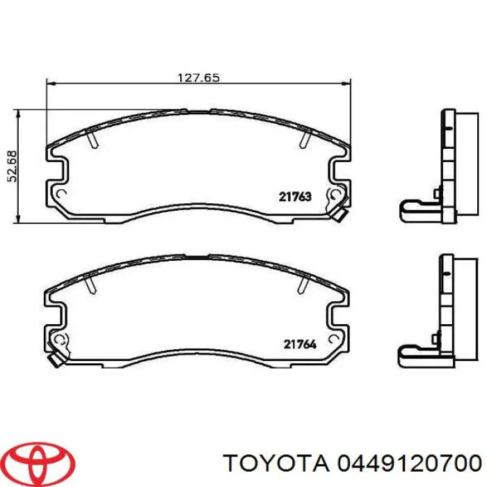 0449120700 Toyota колодки гальмівні передні, дискові